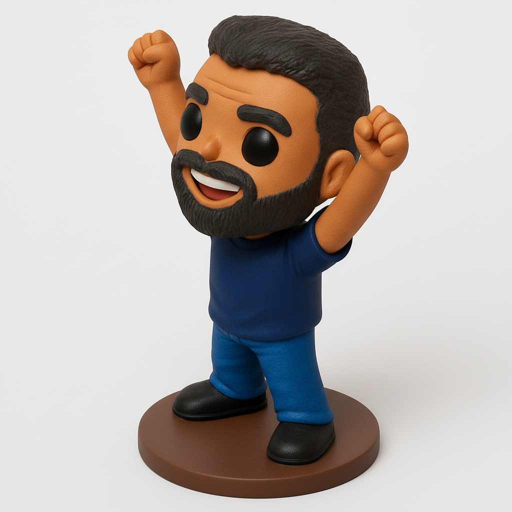 face to 3d model ai-3D portrait printing from photo_Joyful Victory Figurine: Celebrate Every Win!