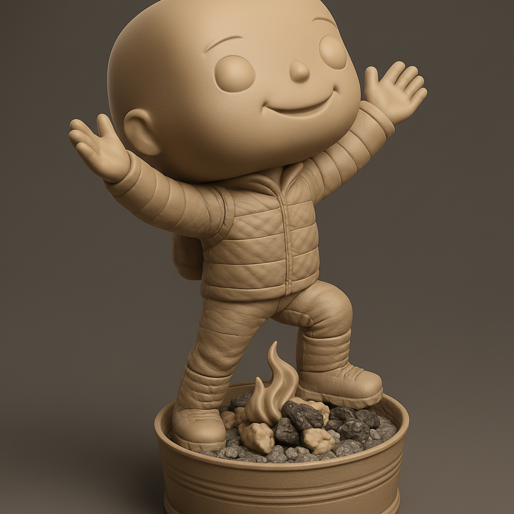 face anatomy 3d model-create 3d face model from photo_Happy Hiker Campfire Adventure Display Model