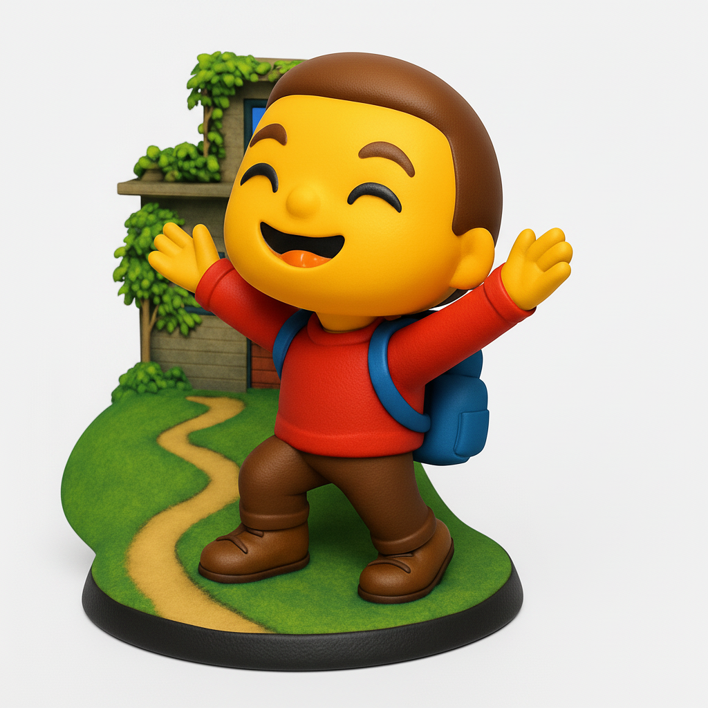 face anatomy 3d model-create 3d face model from photo_Bring Joy Home: Happy Boy & Scenic House Model
