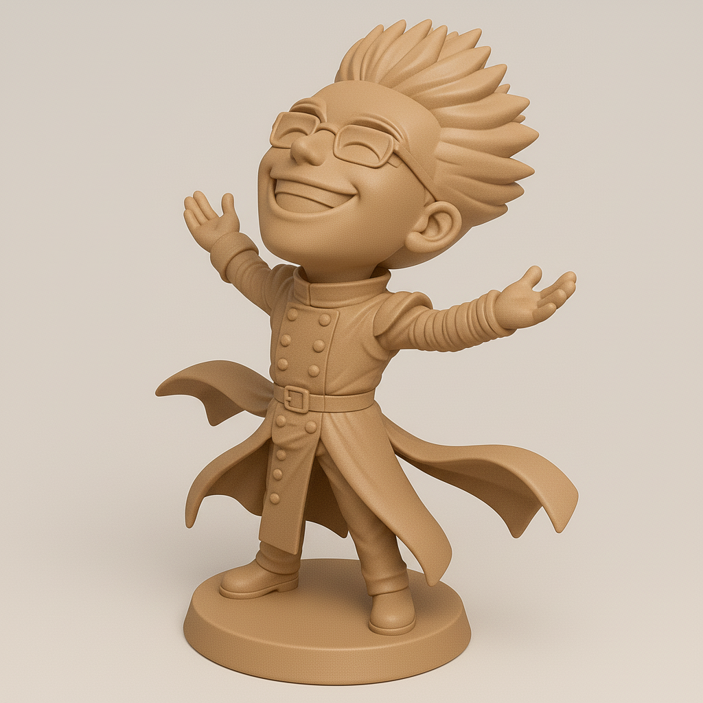 face anatomy 3d model-create 3d face model from photo_Joyful Scientist Figurine for 3D Printing