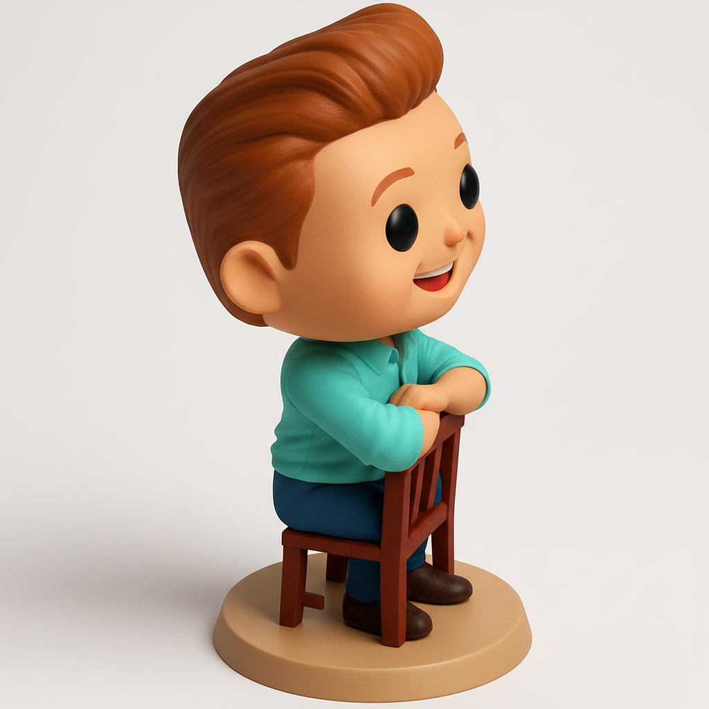 face to 3d model ai-3D portrait printing from photo_Cheery Desk Companion: Funko-Style Character Print