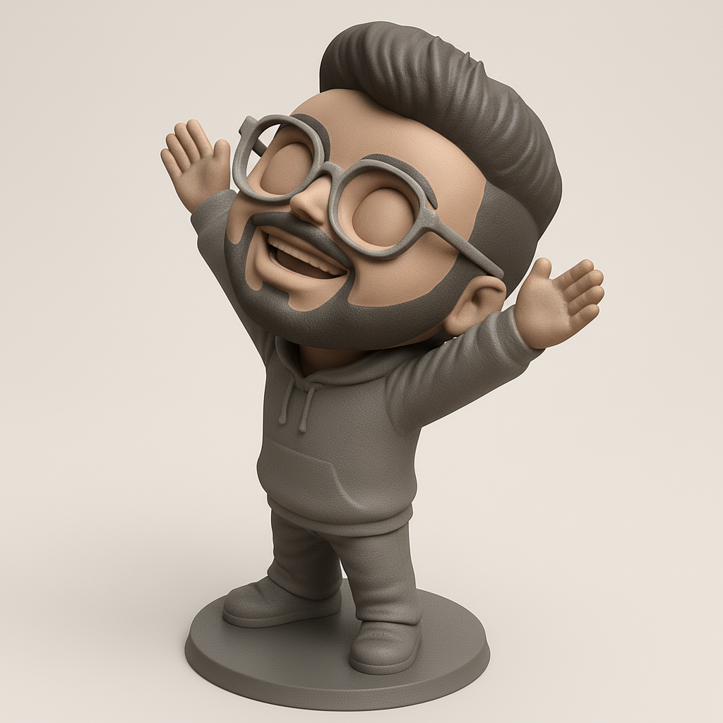 face to 3d model ai-3D portrait printing from photo_Happy Hugger Figurine: Spread Joy & Positivity