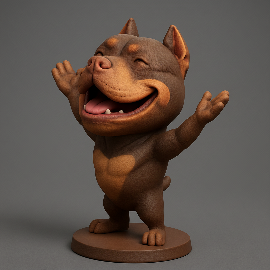 face anatomy 3d model-create 3d face model from photo_Joyful Bark Buddy: Happy Dog Figurine for Endless Smiles