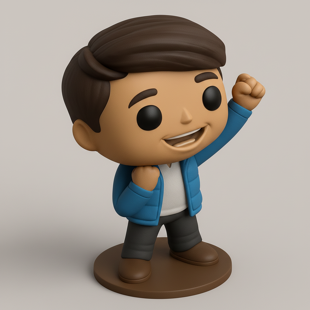 face anatomy 3d model-create 3d face model from photo_Triumphant Pop Style Figure: Celebrate Success!