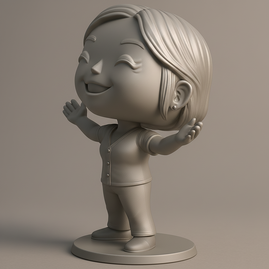face to 3d model ai-3D portrait printing from photo_Spread Joy! Adorable Welcome Figure Print