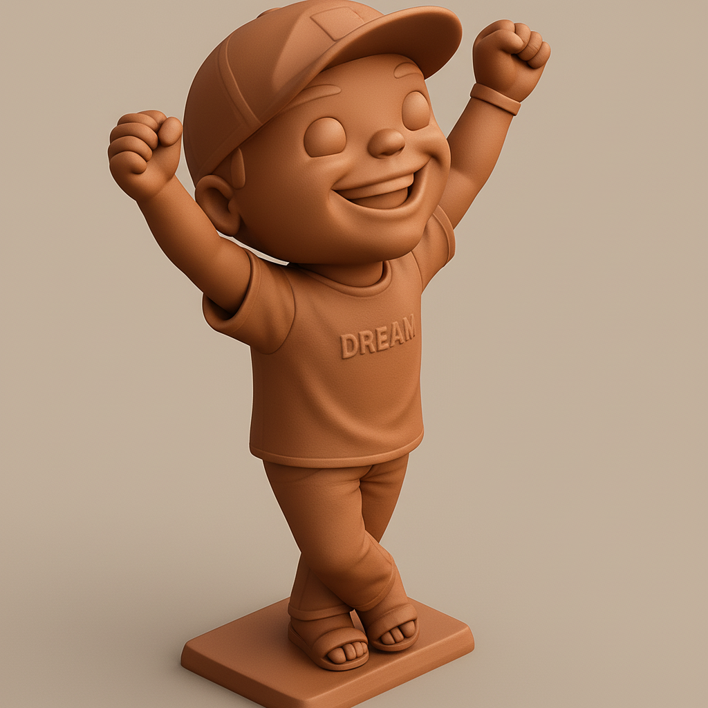 face anatomy 3d model-create 3d face model from photo_Victory 'DREAM' Kid Figurine - Inspiring Desk Decor