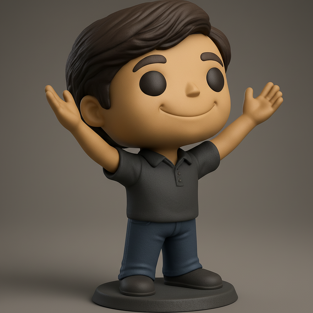 face anatomy 3d model-create 3d face model from photo_Open Arms Pop-Style Desk Buddy