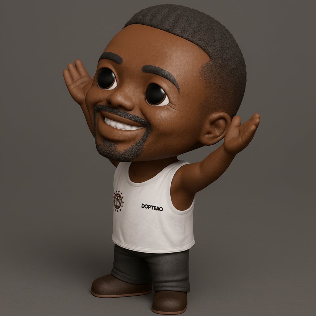 face to 3d model ai-3D portrait printing from photo_Happy Dopteao Chibi Figurine - Expressive Collectible!