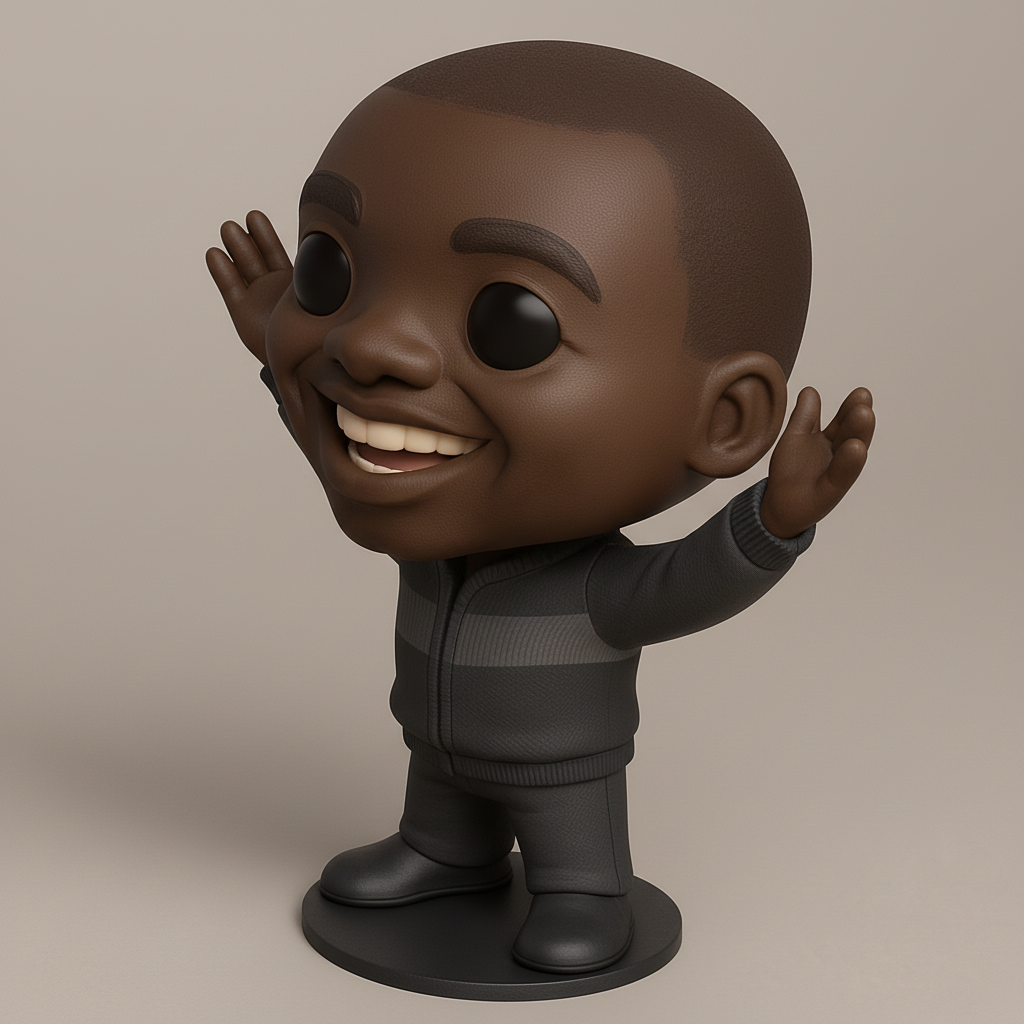 face anatomy 3d model-create 3d face model from photo_Smiling Pop-Style Character 3D Print