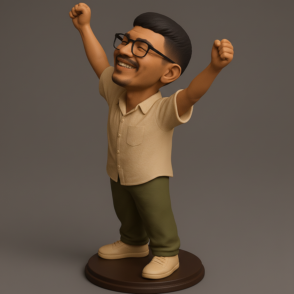 silhouette 3d printer maker-3d portrait printing_Joyful Character Figure for 3D Printing