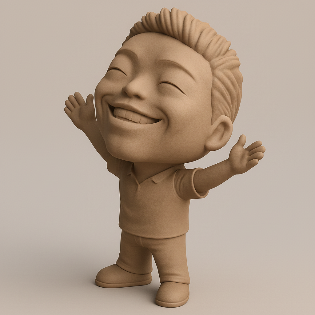 face anatomy 3d model-create 3d face model from photo_Joyful Chibi Pal - Open Arms, Open Heart!