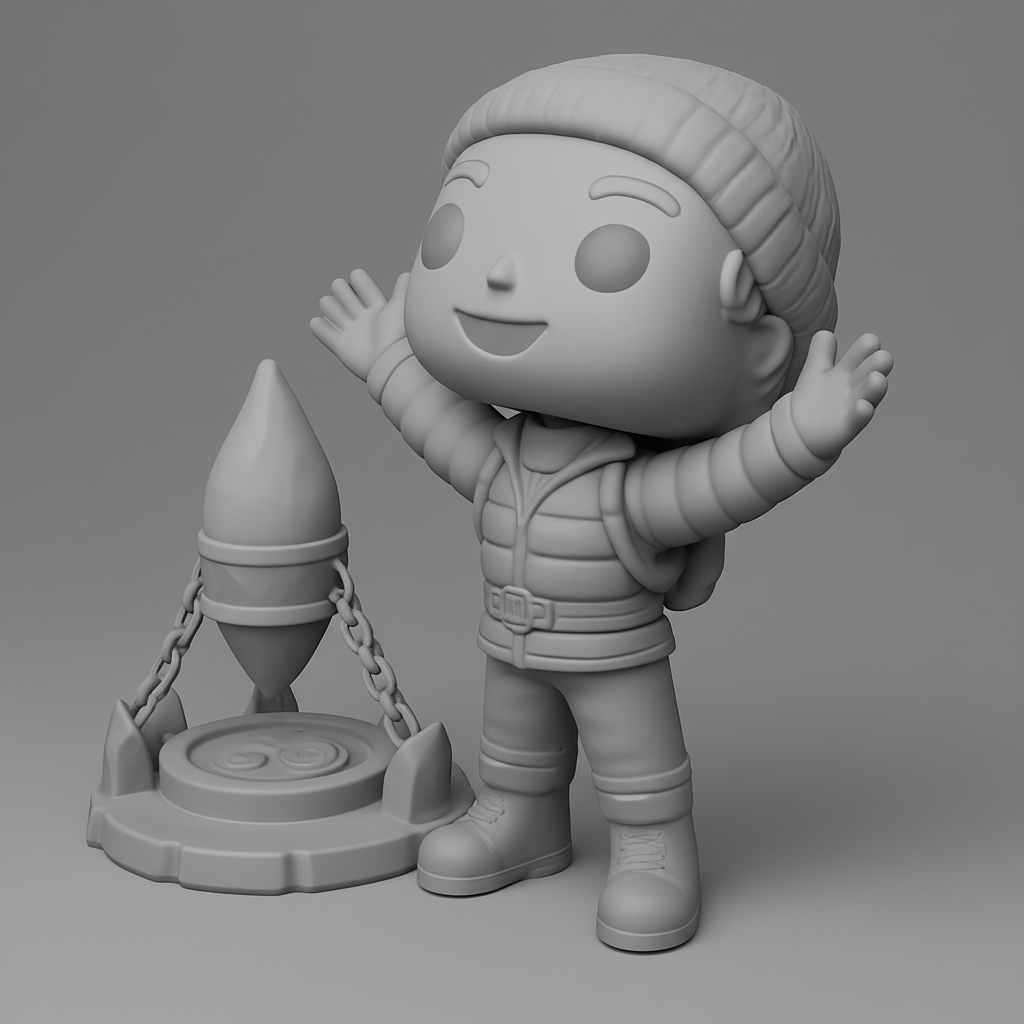 face anatomy 3d model-create 3d face model from photo_Adventure Boy & Everlight Beacon Funko Style Figurine