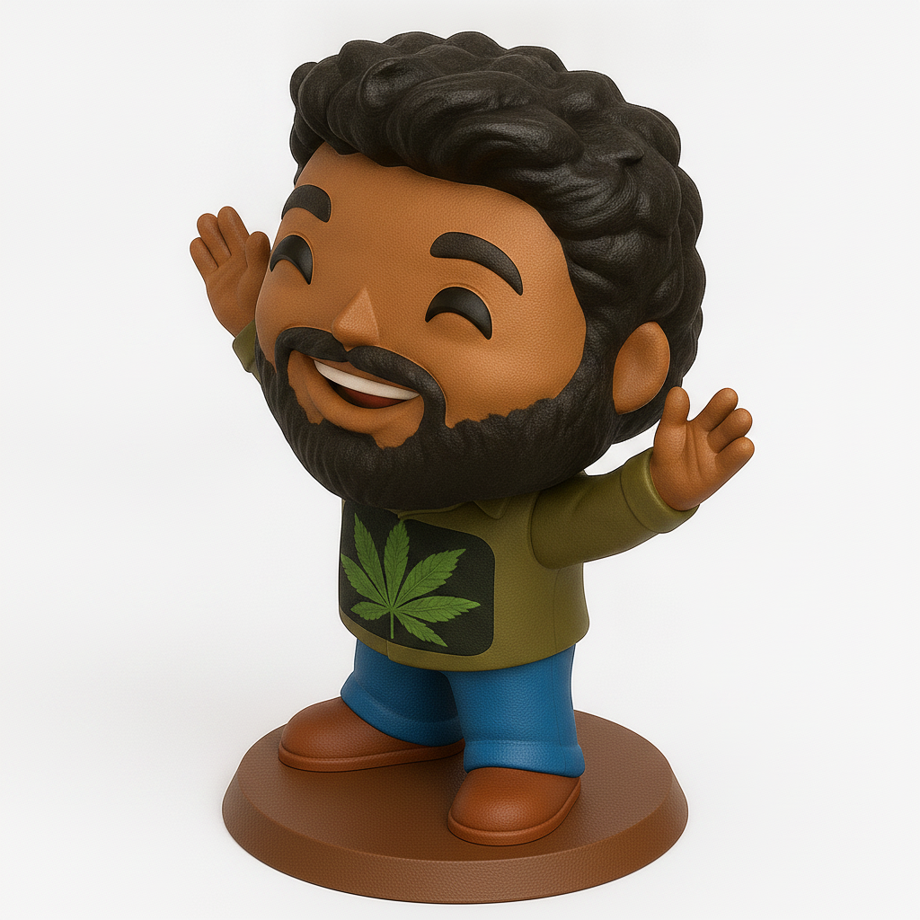 face to 3d model ai-3D portrait printing from photo_Joyful Cannabis Culture Figurine - Print & Display!