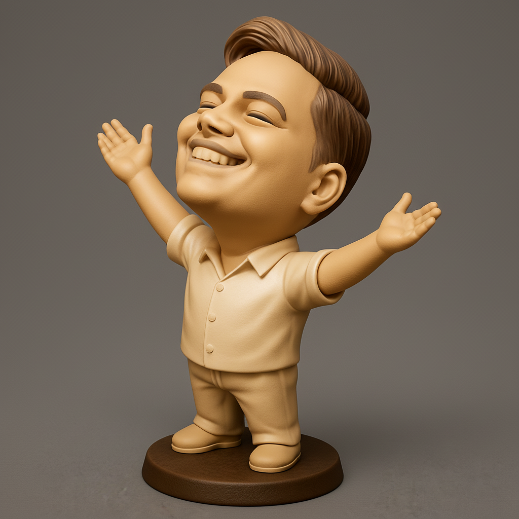 face anatomy 3d model-create 3d face model from photo_Embrace Joy: Open Arms Celebration Figure