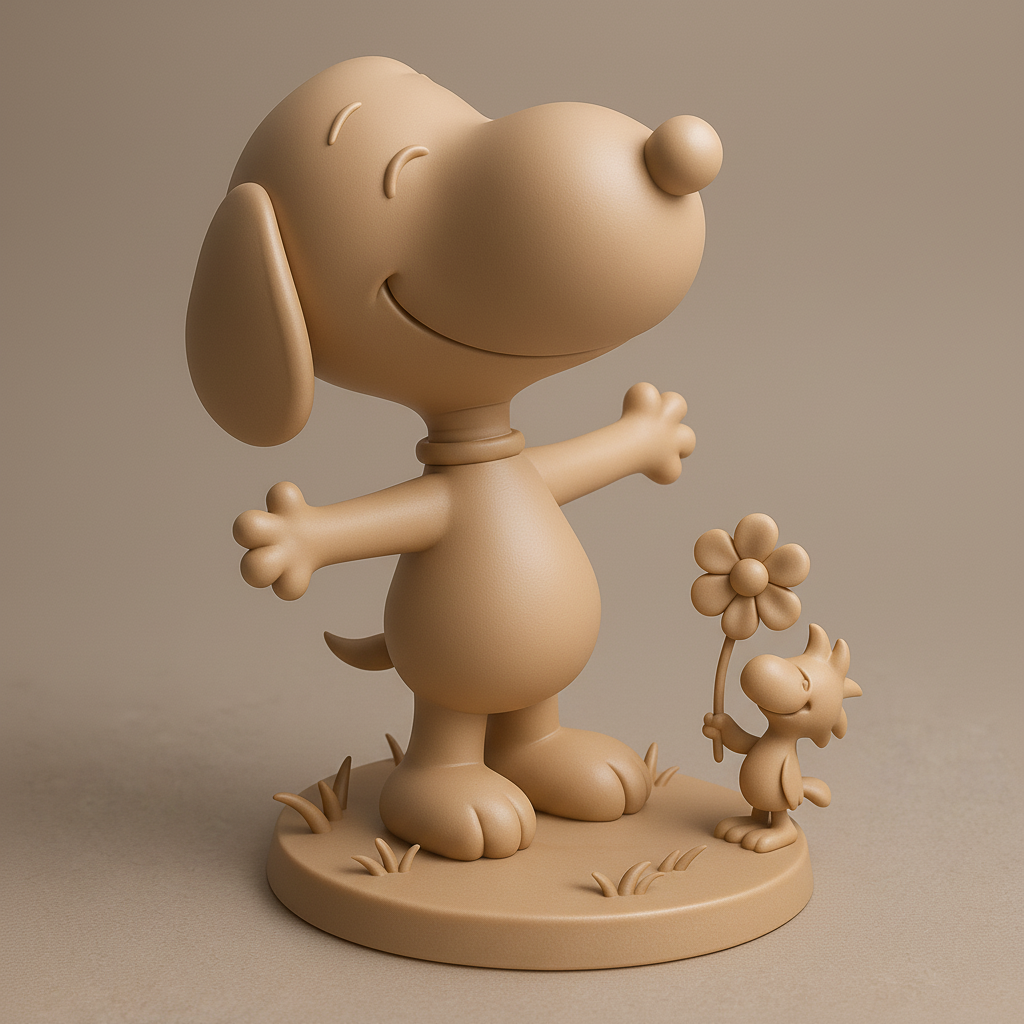 silhouette 3d printer maker-3d portrait printing_Playful Dog and Friend 3D Model