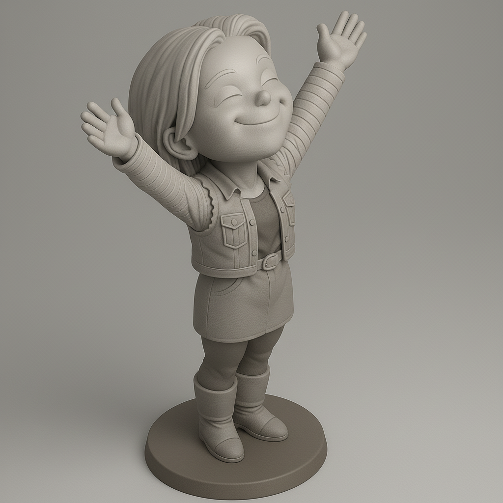 face anatomy 3d model-create 3d face model from photo_Joyful Character Pose for 3D Printing