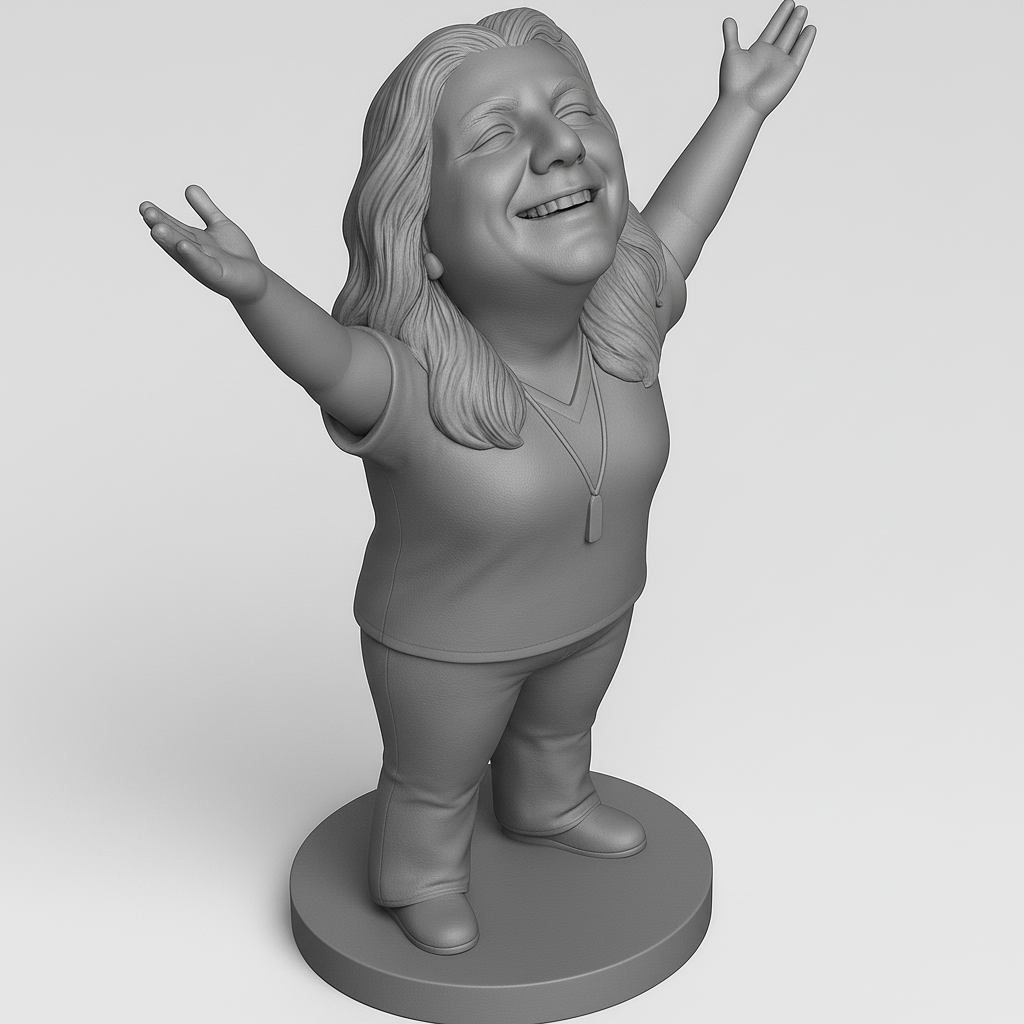 face anatomy 3d model-create 3d face model from photo_Joyful Figure with Open Arms