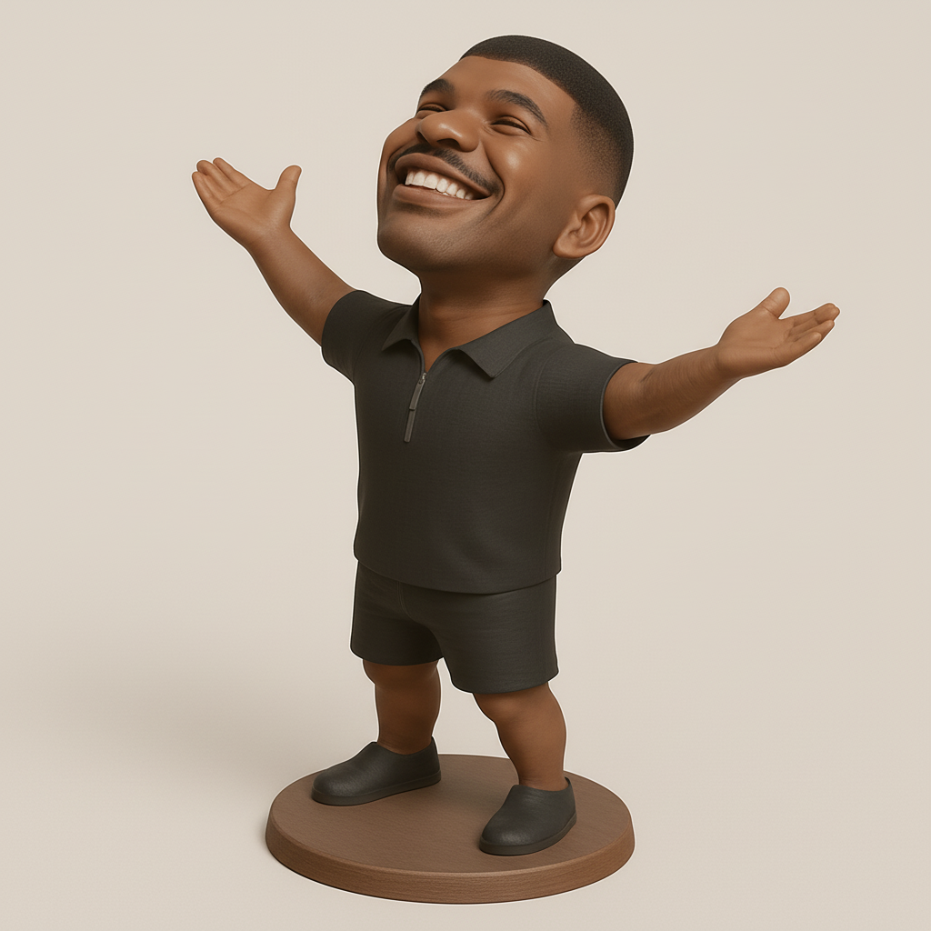 face to 3d model ai-3D portrait printing from photo_Optimistic Bobblehead Decor - A Smile for Any Space