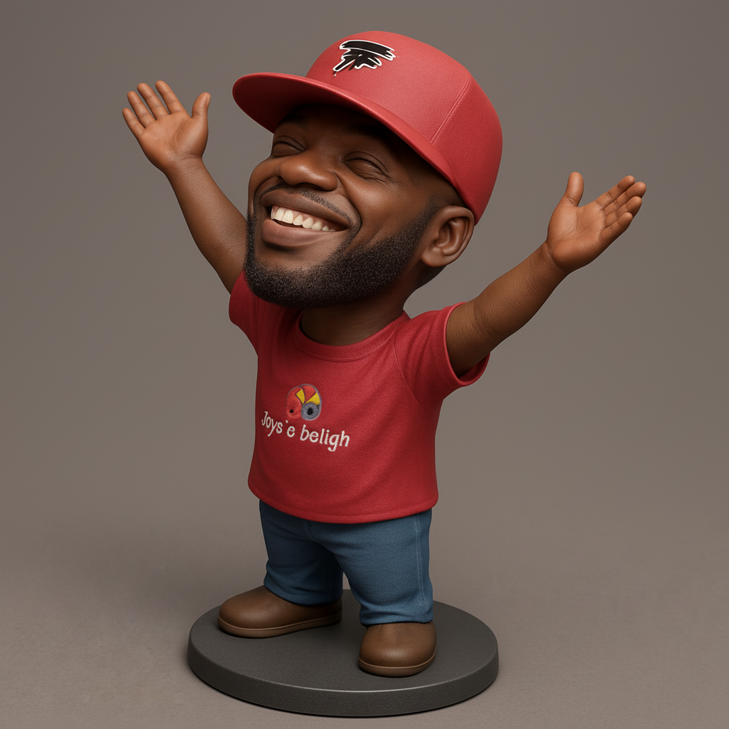 face anatomy 3d model-create 3d face model from photo_Uplifting Joy Bobblehead: A Celebration of Happiness