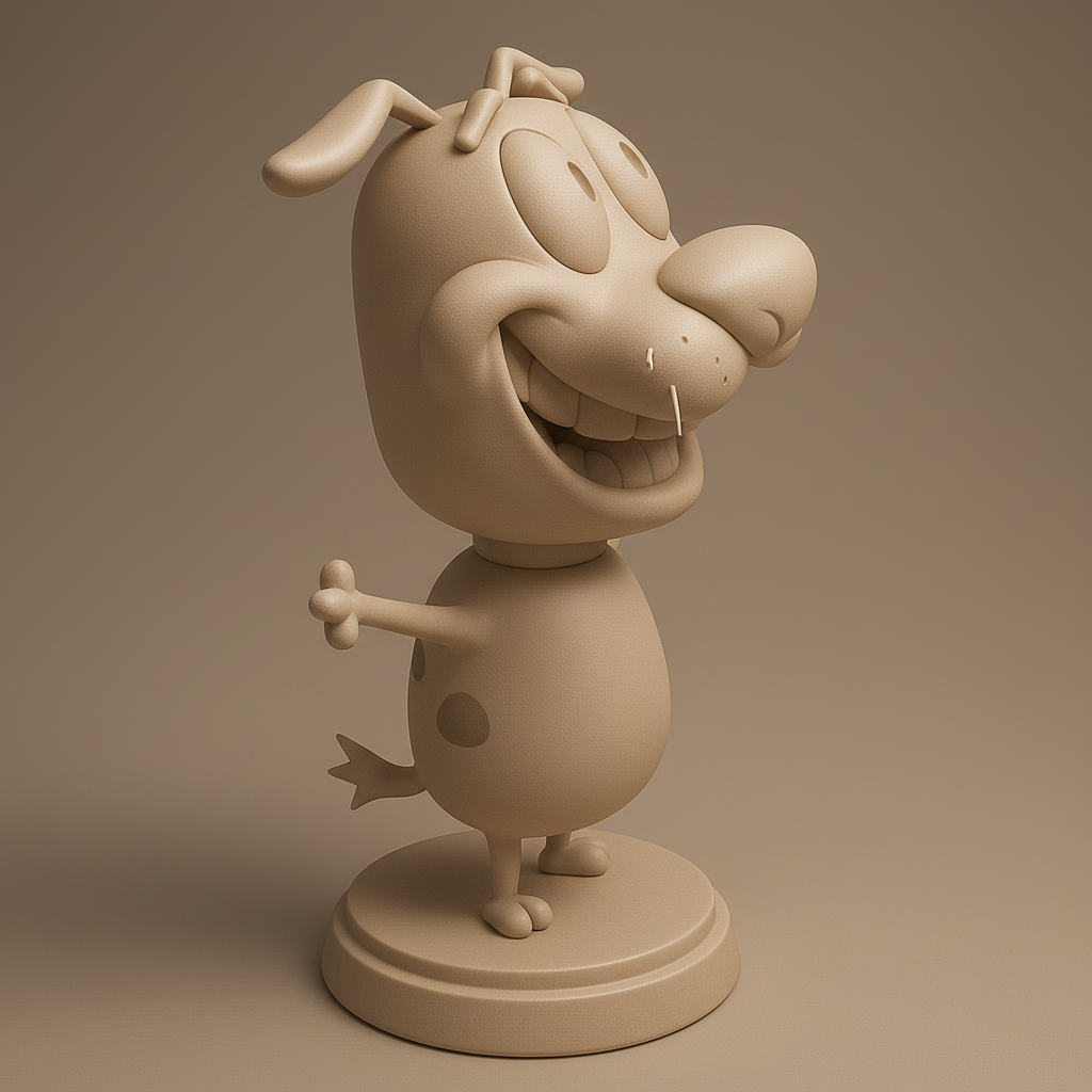 face anatomy 3d model-create 3d face model from photo_Cheerful Cartoon Dog Figurine