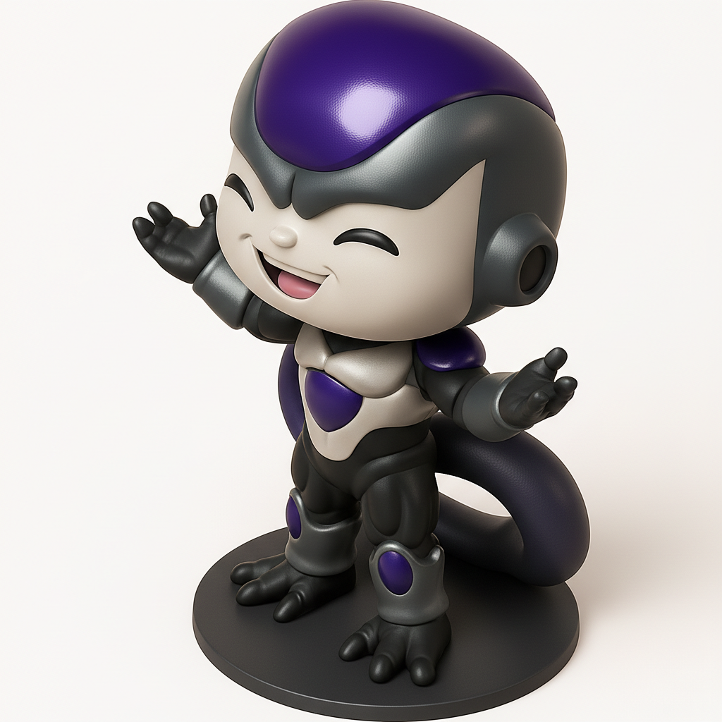 modular toy parts-interlocking 3D models_Happy Chibi Frieza: Iconic DBZ Fan Art Figure
