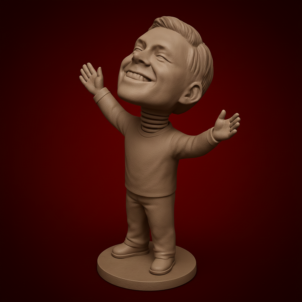 silhouette 3d printer maker-3d portrait printing_Optimistic Bobblehead: Embrace Happiness & Joy