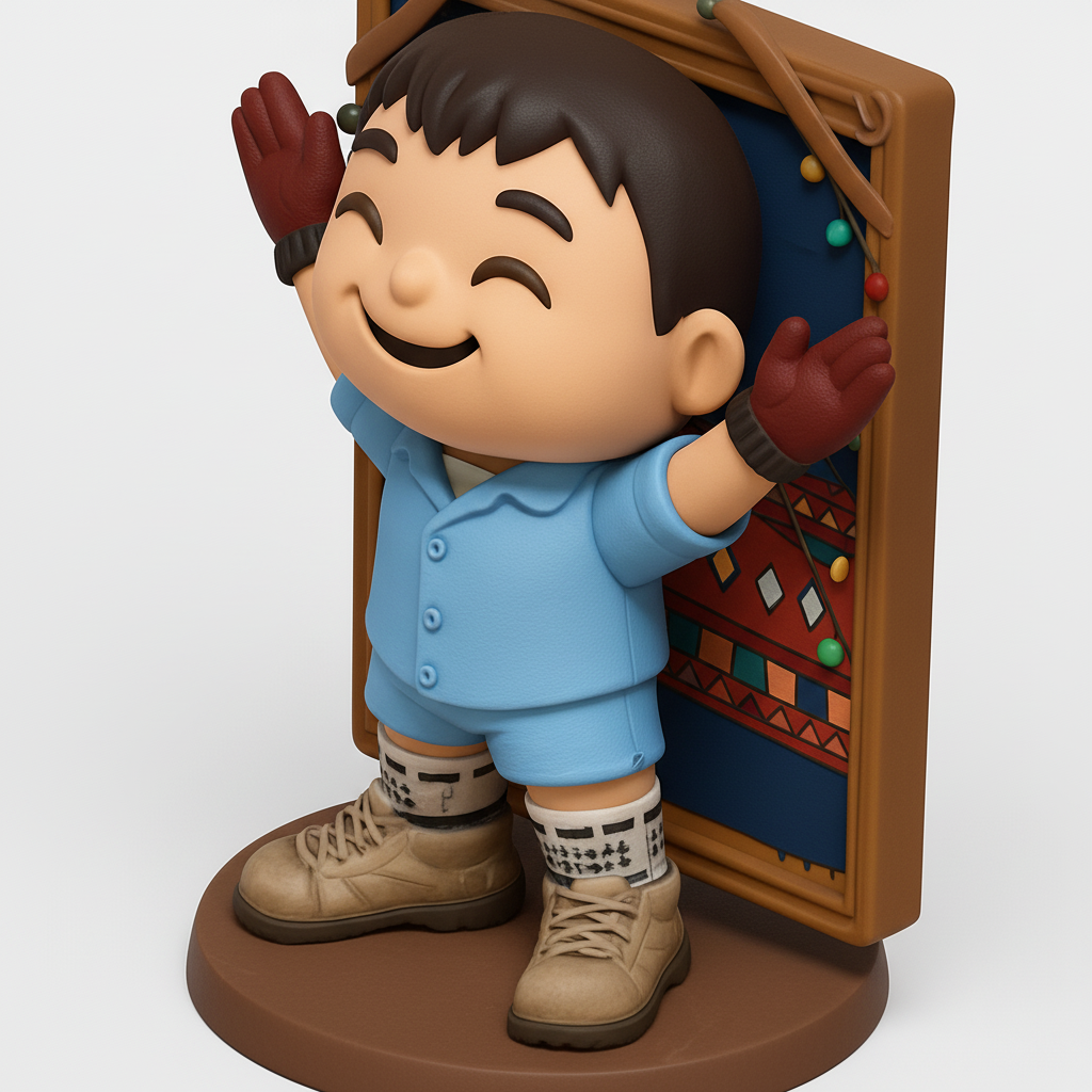 face to 3d model ai-3D portrait printing from photo_Joyful Explorer Figurine: A Charming Desktop Buddy