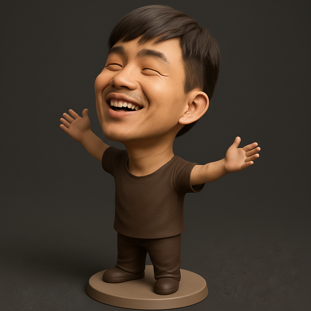 face anatomy 3d model-create 3d face model from photo_Pure Joy Caricature Statue: Bring Happiness to Your Desk