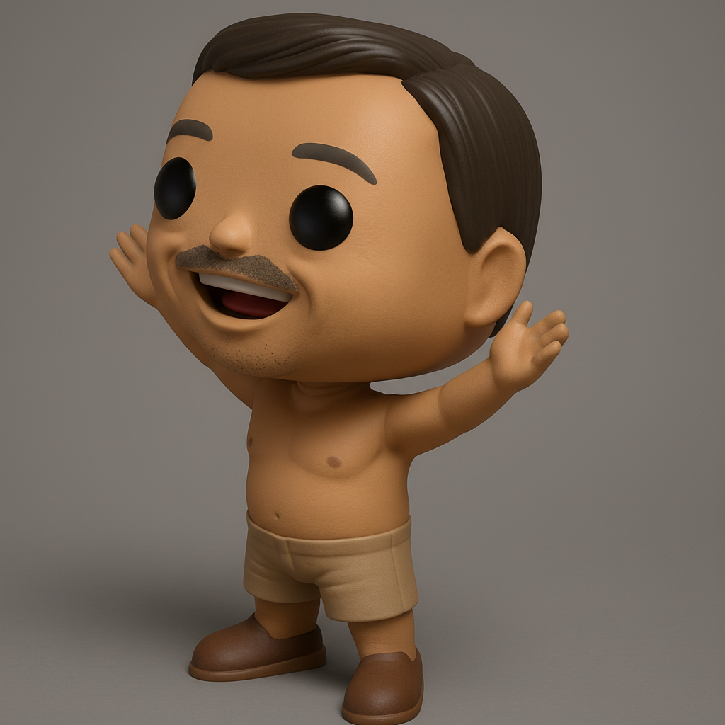 face to 3d model ai-3D portrait printing from photo_Friendly Funko-Style Man: Perfect Desk Companion!