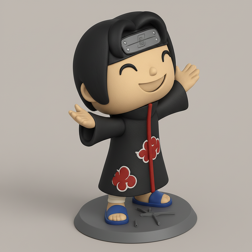 face anatomy 3d model-create 3d face model from photo_Chibi Itachi Akatsuki Smile - Embrace Your Inner Ninja!