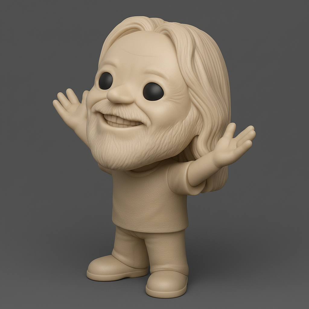 face to 3d model ai-3D portrait printing from photo_Cheery Bearded Buddy Figurine - Fun 3D Print!