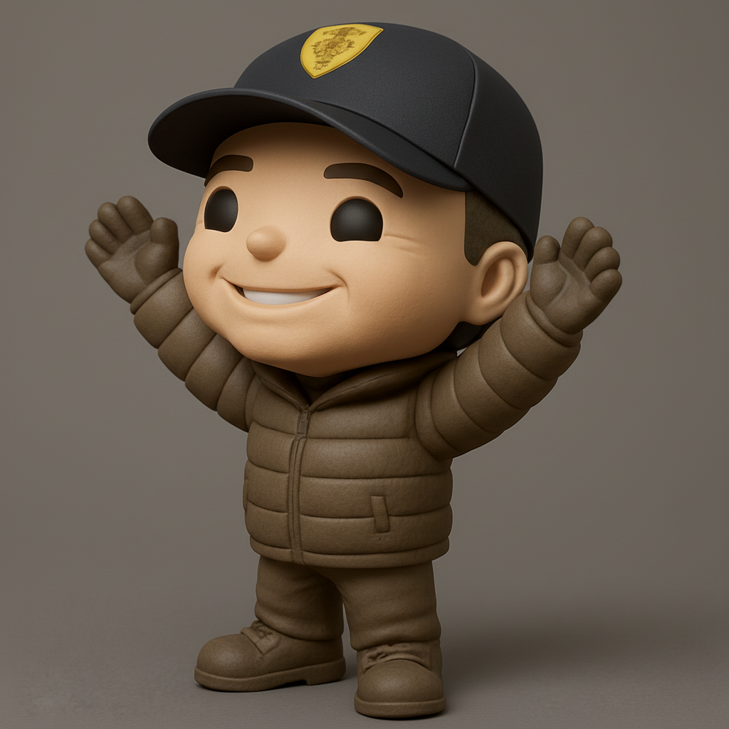 face to 3d model ai-3D portrait printing from photo_Puffer Jacket Chibi Pal with Cap