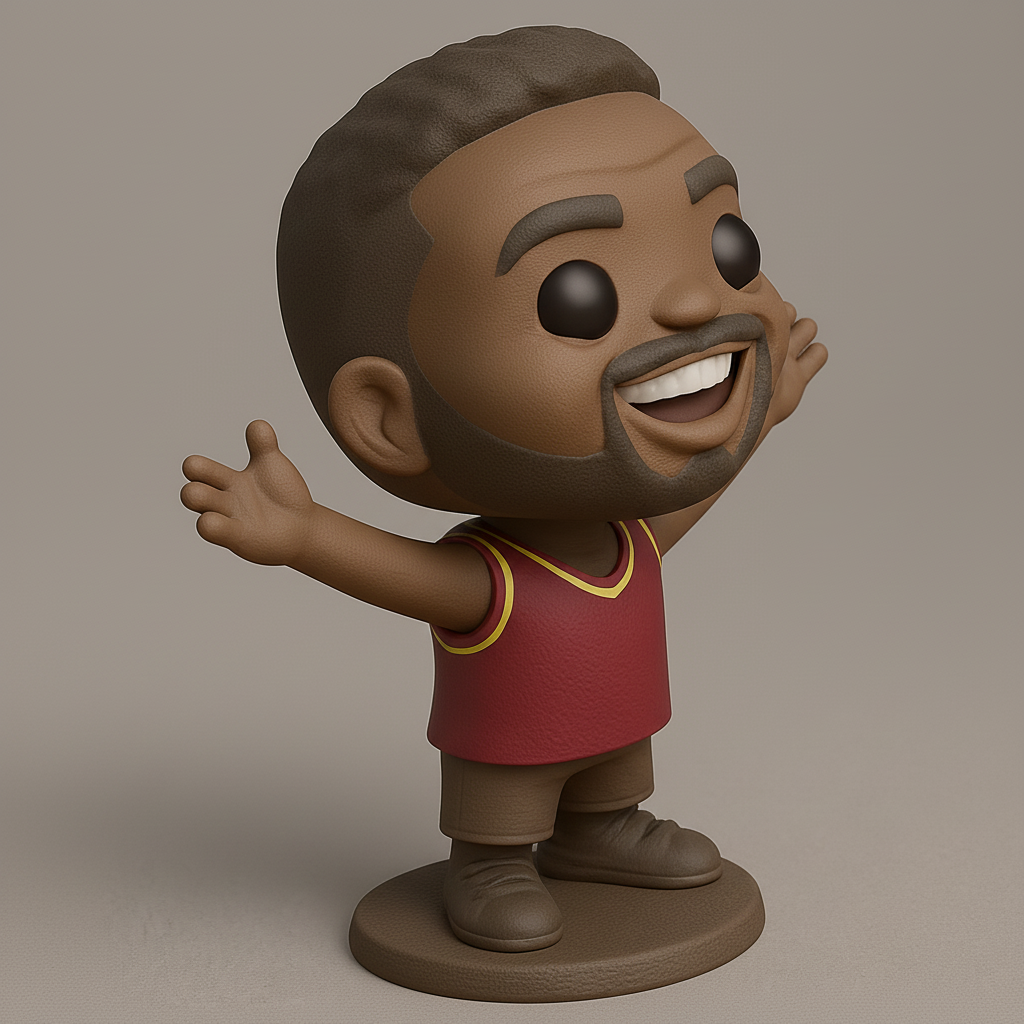 face to 3d model ai-3D portrait printing from photo_Joyful Chibi Basketball Fan Figure - Print Your Own Smile!