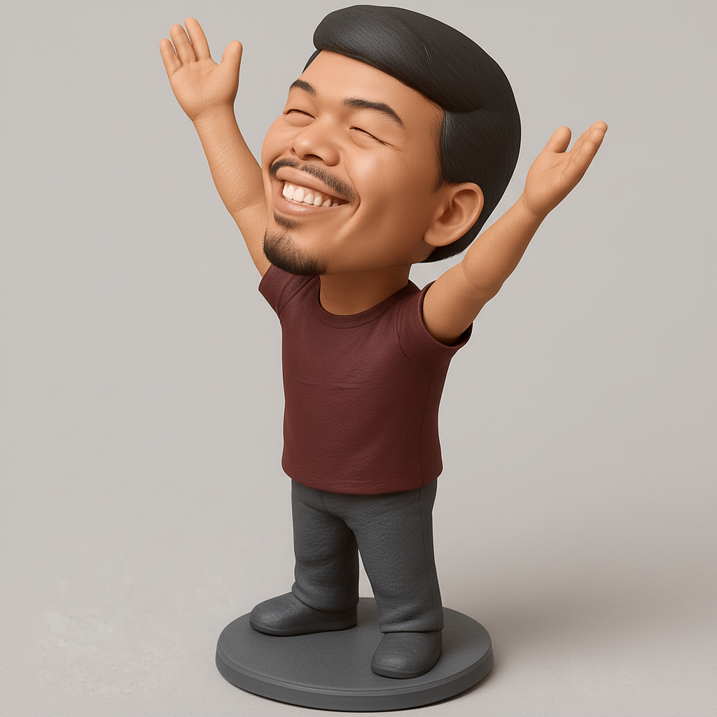 face anatomy 3d model-create 3d face model from photo_Joyful Celebration Figurine: Embrace Success!