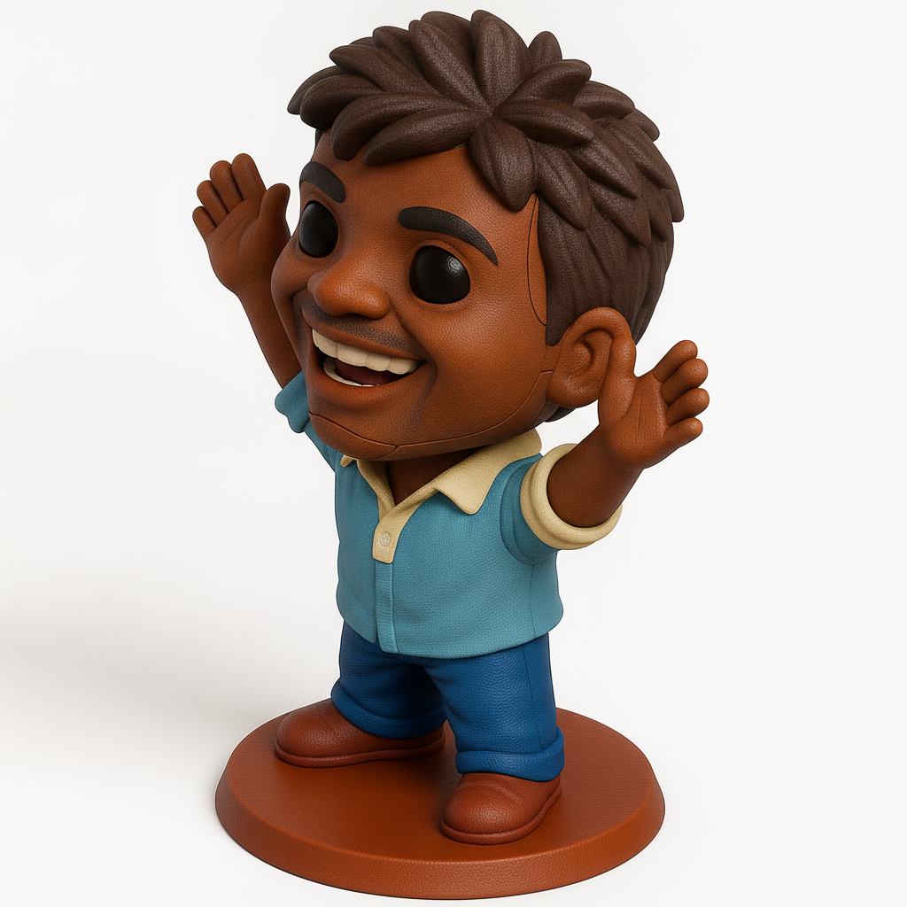 face anatomy 3d model-create 3d face model from photo_Joyful Waving Character Figurine