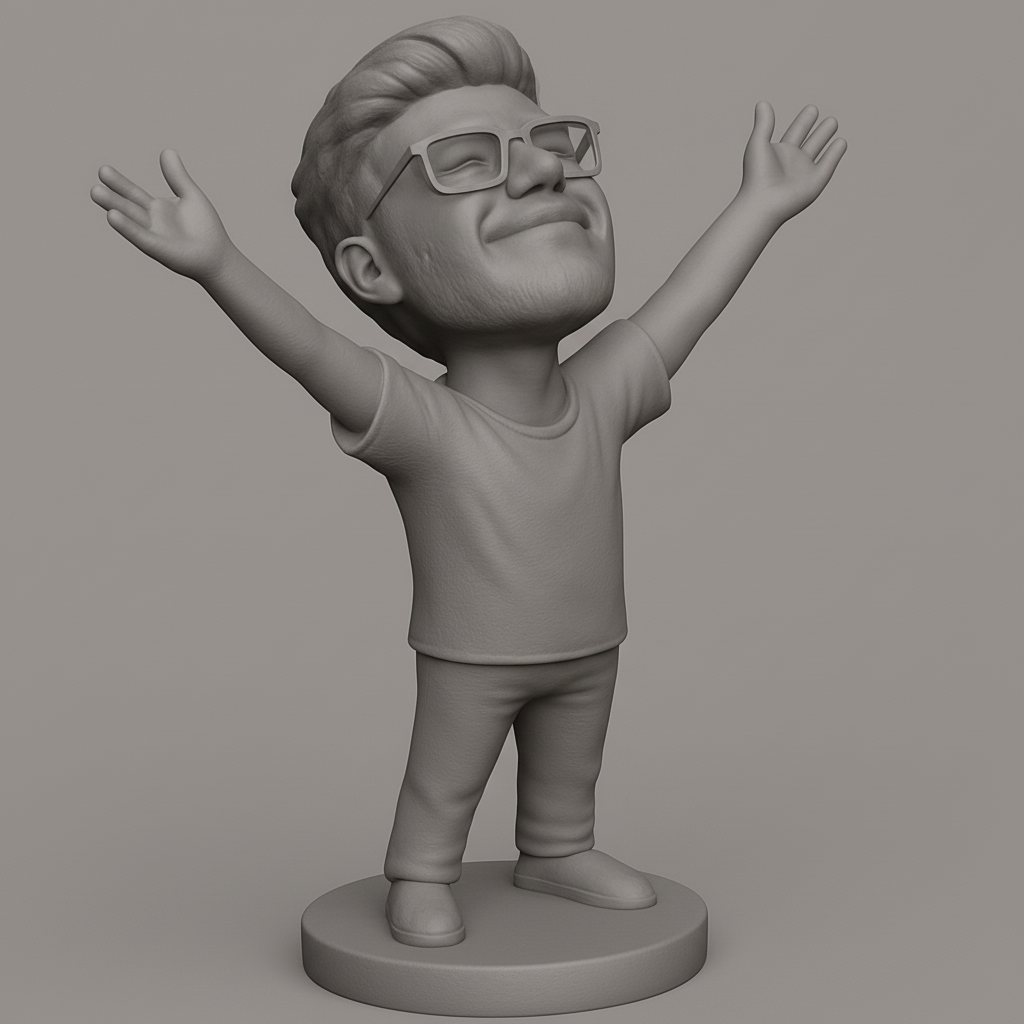 face anatomy 3d model-create 3d face model from photo_Pure Joy Figurine: Uplifting Desk Art