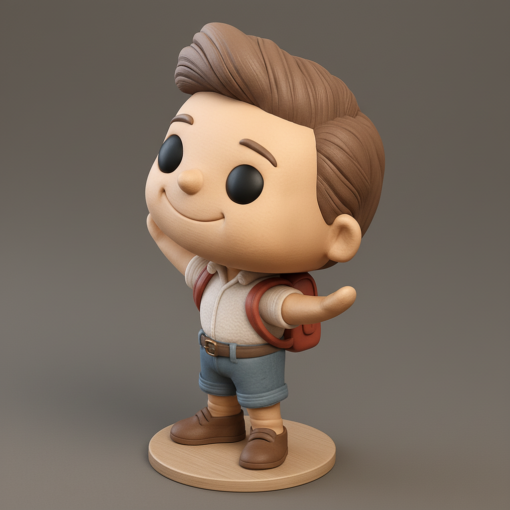 face to 3d model ai-3D portrait printing from photo_Smiling Little Adventurer Figurine - Fun 3D Print!