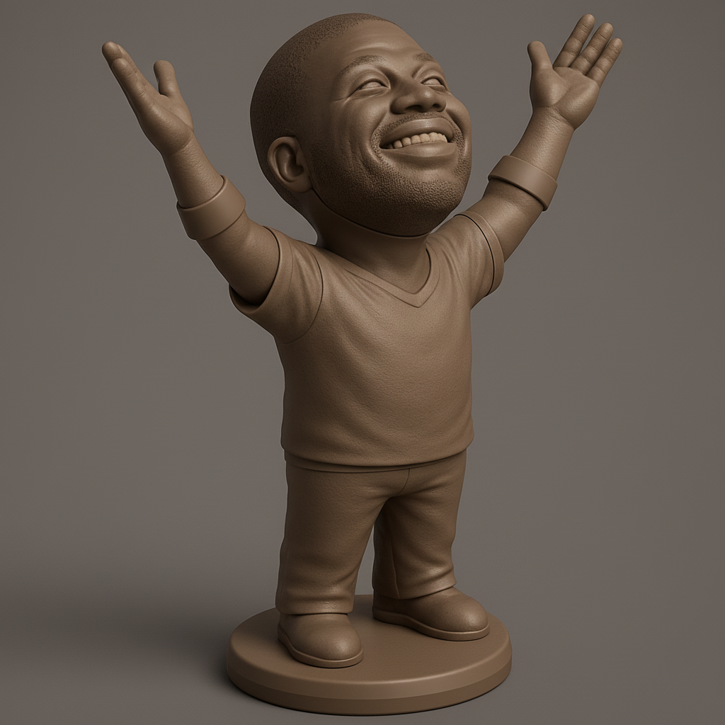 face anatomy 3d model-create 3d face model from photo_Uplifting Joyful Man Statue: Print Your Own Celebration!