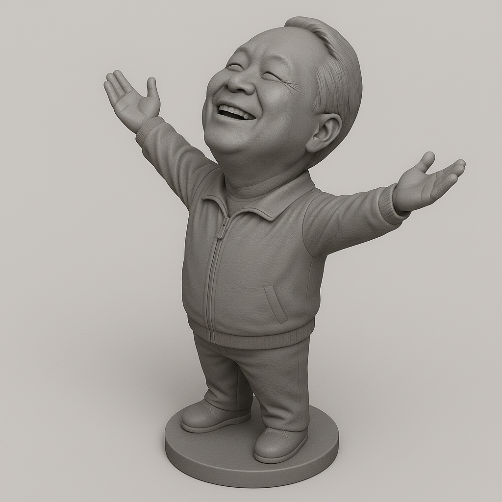 silhouette 3d printer maker-3d portrait printing_Joyful Figure with Outstretched Arms