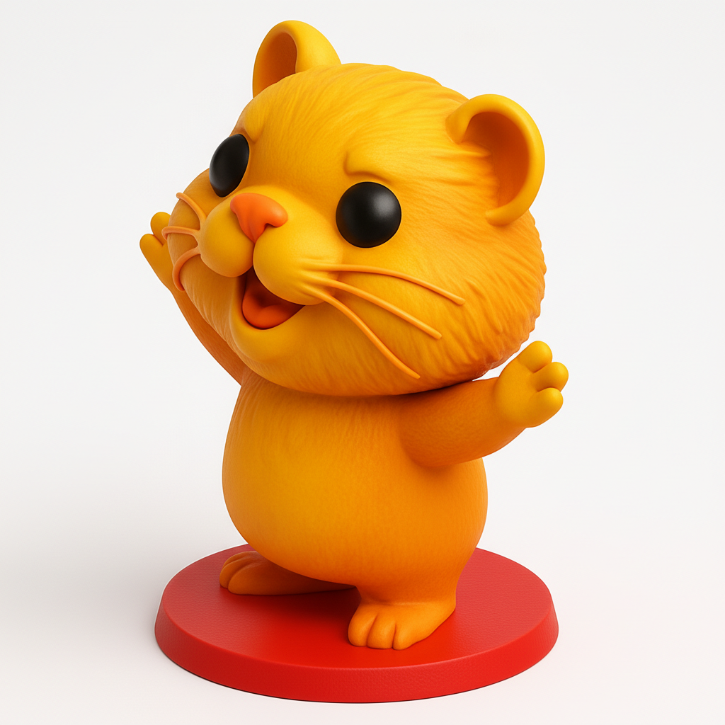 face to 3d model ai-3D portrait printing from photo_Happy Orange Hamster day..
