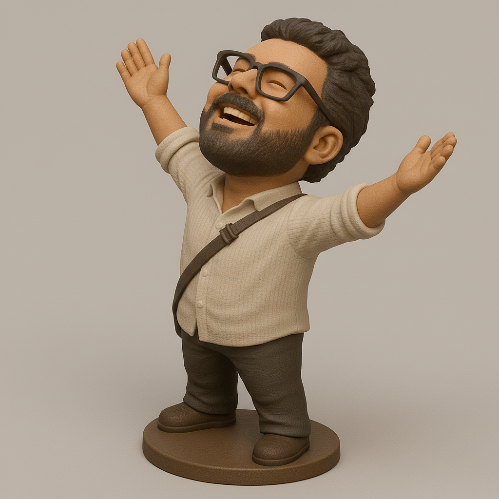 face anatomy 3d model-create 3d face model from photo_Joyful Figurine with Open Arms