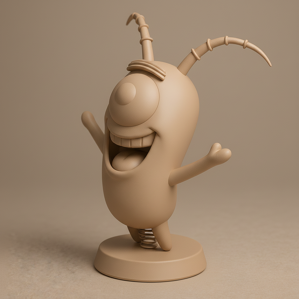 silhouette 3d printer maker-3d portrait printing_Cheerful Character Figurine for 3D Printing