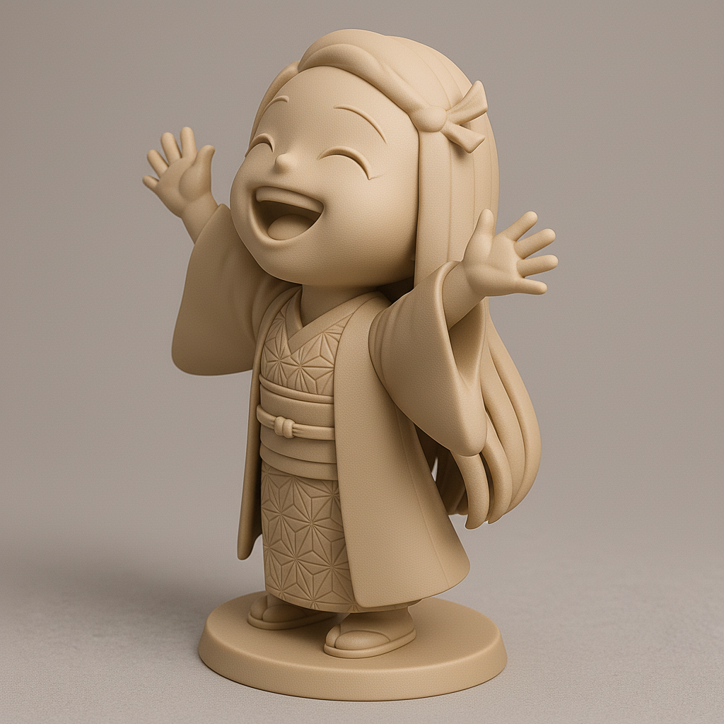 face anatomy 3d model-create 3d face model from photo_Joyful Anime Girl Figurine