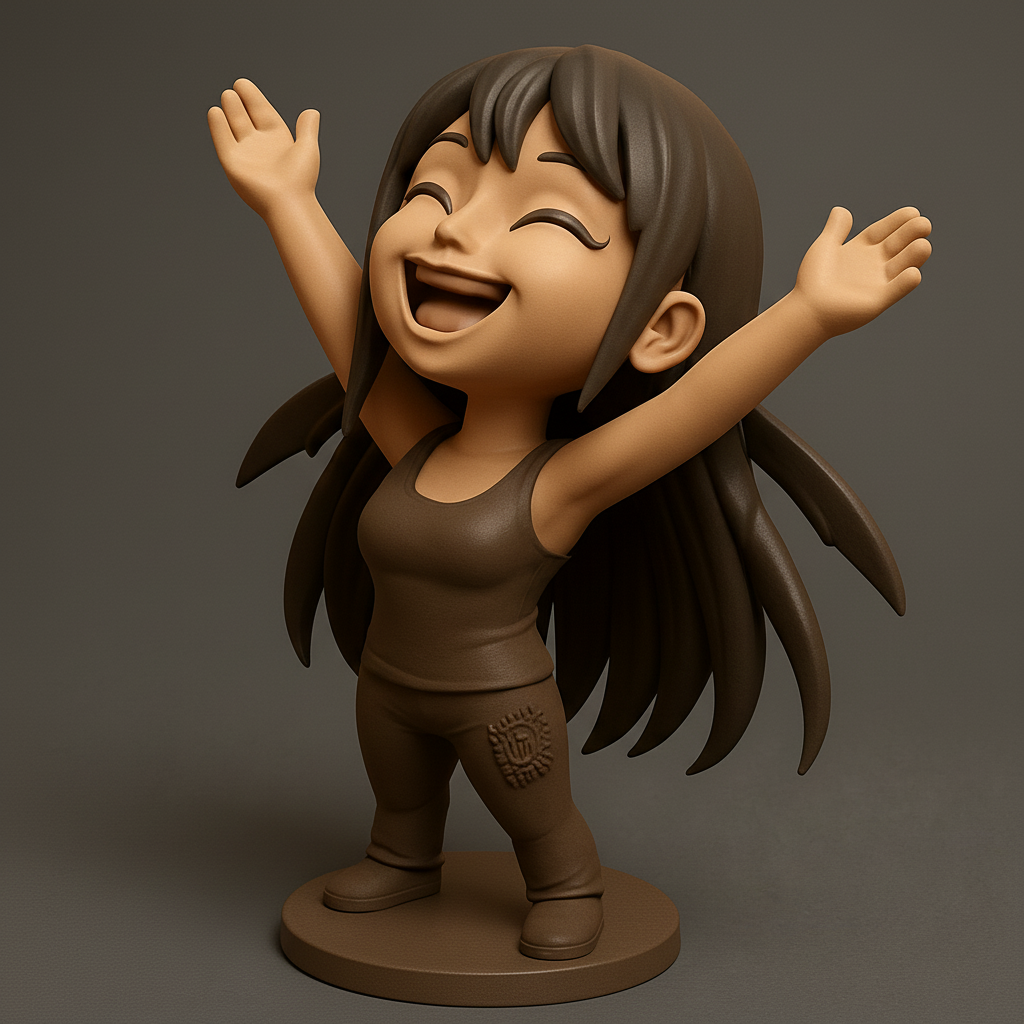 silhouette 3d printer maker-3d portrait printing_Chibi Happiness Figurine: Spread the Joy!