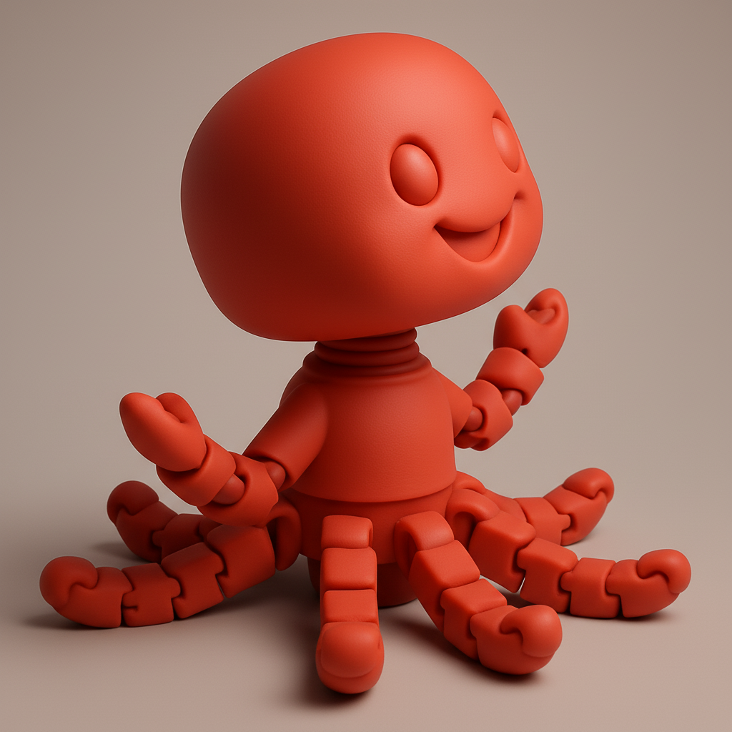 face to 3d model ai-3D portrait printing from photo_Joyful Flexi Octopus: Articulated Desk Companion