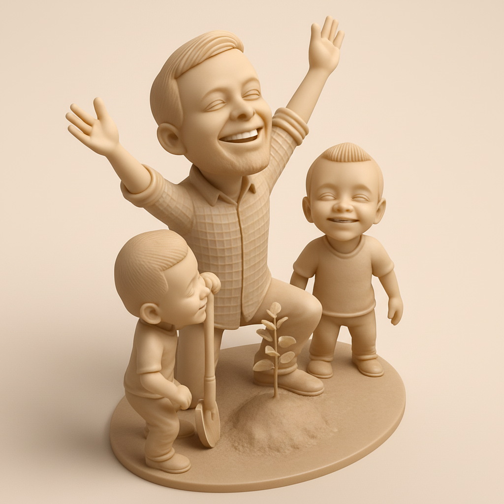 face to 3d model ai-3D portrait printing from photo_Happy Family Tree Planting Keepsake