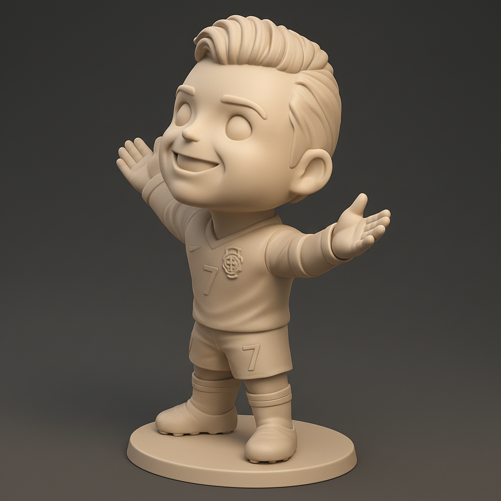 face to 3d model ai-3D portrait printing from photo_Chibi Football Icon: Your Own 3D Printable Soccer Star!