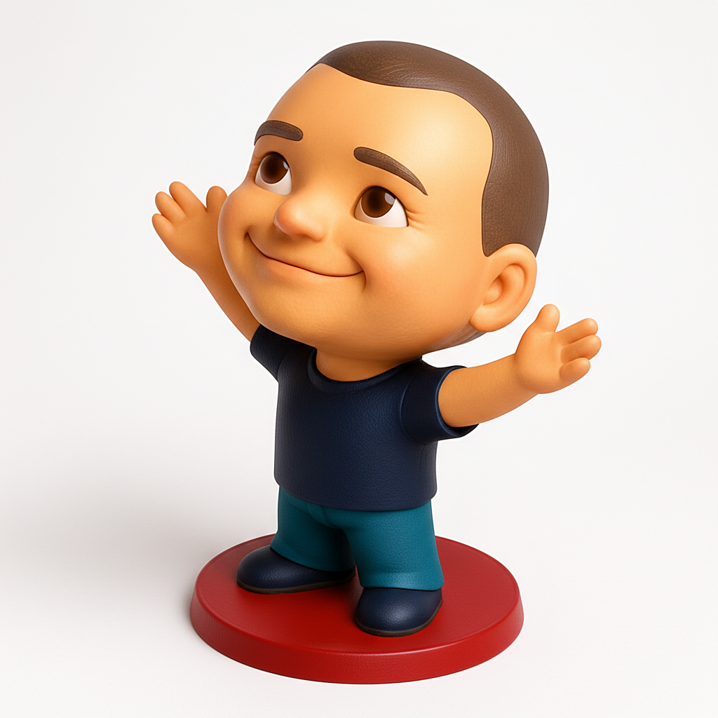 face to 3d model ai-3D portrait printing from photo_Happy Boy Figurine: Spread Joy & Enthusiasm!