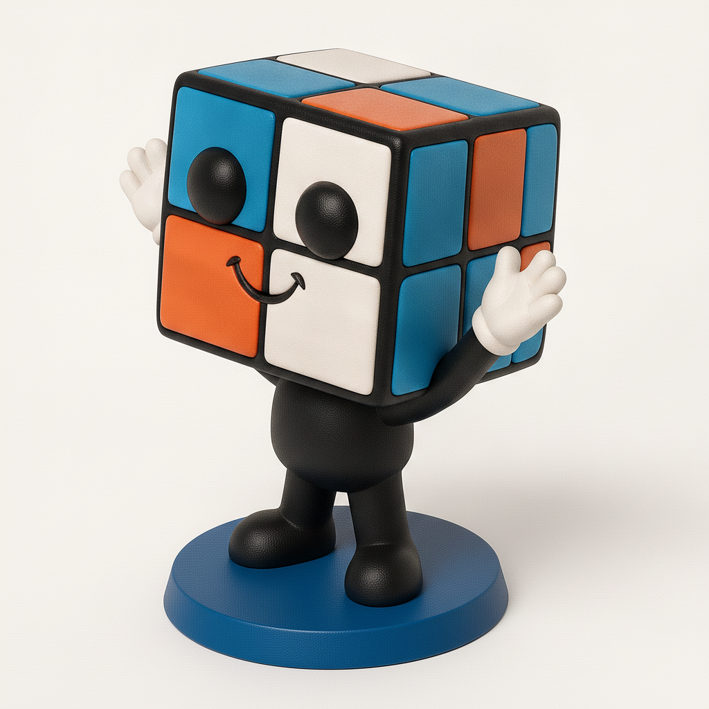 face anatomy 3d model-create 3d face model from photo_Iconic Rubik's Cube Character - Fun Desk Buddy!