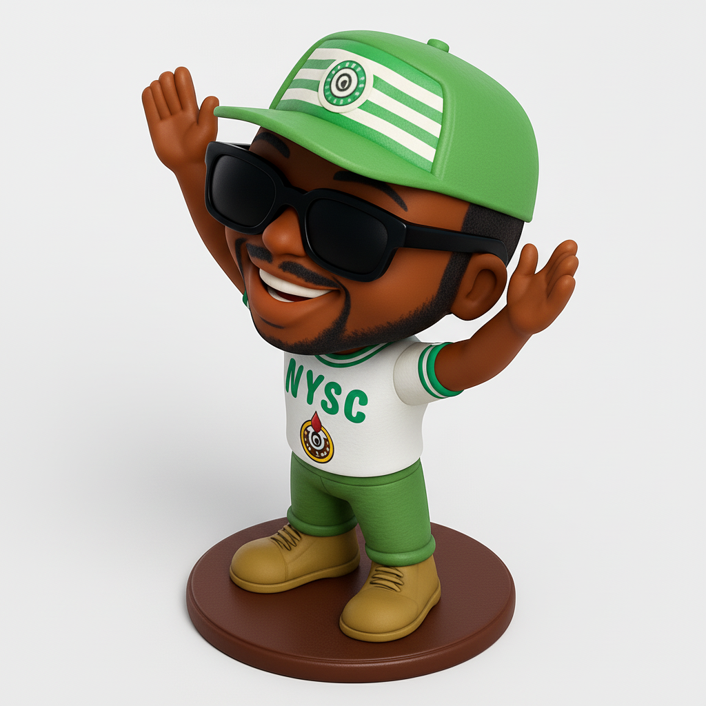 face anatomy 3d model-create 3d face model from photo_Joyful NYSC Corper Figurine - Celebrate Service!